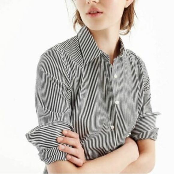 J. Crew Tops - EUC- J.CREW *Brown Stripe* Perfect 3/4 Sleeve Top